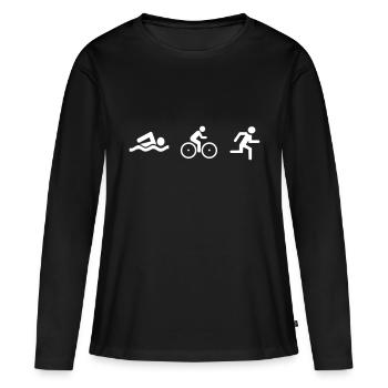 Triathlon - T-shirt manches longues Premium bio Femme - noir - Devant - Julia (174cm)
