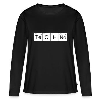 Techno - T-shirt manches longues Premium bio Femme - noir - Devant - Julia (174cm)