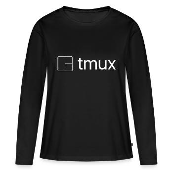 Logo de tmux - T-shirt manches longues Premium bio Femme - noir - Devant - Julia (174cm)