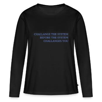 DÉFI - T-shirt manches longues Premium bio Femme - noir - Devant - Julia (174cm)