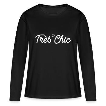 Très Chic - T-shirt manches longues Premium bio Femme - noir - Devant - Julia (174cm)