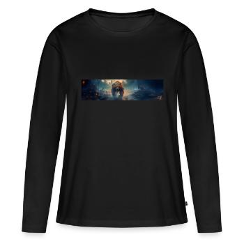 Apokalypse Welt nach der Menschheit Riesenbär - Frauen Premium Bio Langarmshirt - Schwarz - Vorne - Julia (174cm)