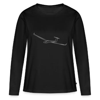 Planeurs Planeurs Planeurs - T-shirt manches longues Premium bio Femme - noir - Devant - Julia (174cm)