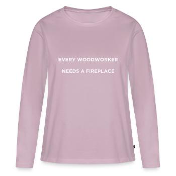 Badge The Carpenters Carpenter Work Tshirts - Women's Premium Organic Long Sleeve Shirt - dusky pink - Front - Julia (174cm)