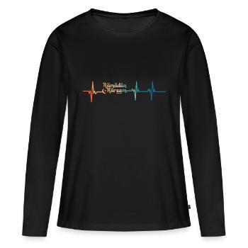Battement de cœur ramadan kareeme - T-shirt manches longues Premium bio Femme - noir - Devant - Julia (174cm)