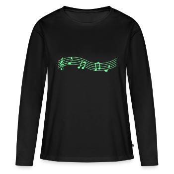 note de musique - T-shirt manches longues Premium bio Femme - noir - Devant - Julia (174cm)