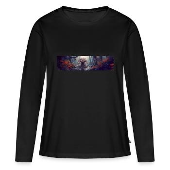 Apokalypse Welt nach der Menschheit Riesenspinne Mutant - Frauen Premium Bio Langarmshirt - Schwarz - Vorne - Julia (174cm)