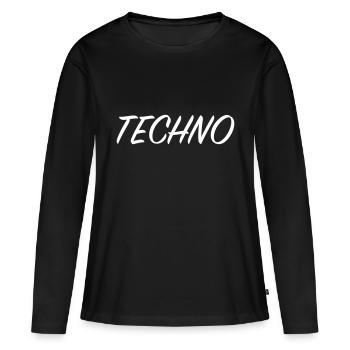 Techno Rave wear Technooutfit Rave on Go Rave Rave - T-shirt manches longues Premium bio Femme - noir - Devant - Julia (174cm)