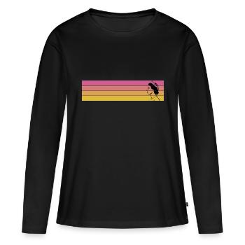 Elizabeth II rétro vintage Reine Elizabeth 2 - T-shirt manches longues Premium bio Femme - noir - Devant - Julia (174cm)