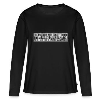 boissons de crânes ennemis - T-shirt manches longues Premium bio Femme - noir - Devant - Julia (174cm)