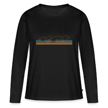 BAIGNEURS (Calidris alba) - T-shirt manches longues Premium bio Femme - noir - Devant - Julia (174cm)