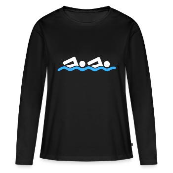 nager - T-shirt manches longues Premium bio Femme - noir - Devant - Julia (174cm)