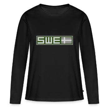 Drapeau tactique de la Suède - T-shirt manches longues Premium bio Femme - noir - Devant - Julia (174cm)