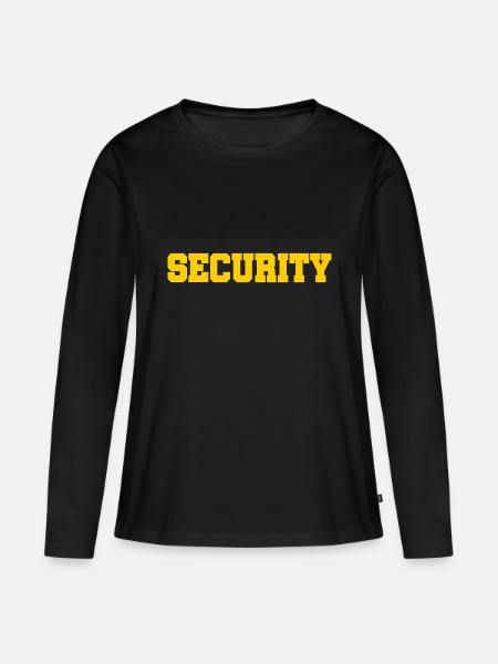 Security - Sicherheitsdienst - Bewachung - Schutz - Frauen Premium Bio Langarmshirt - Schwarz
