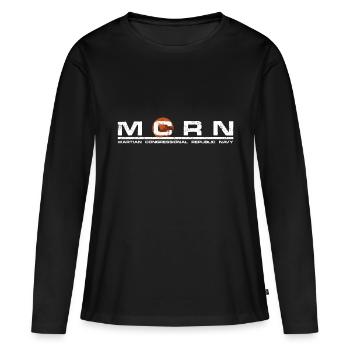 MCRN - Martian congressional republic navy - Frauen Premium Bio Langarmshirt - Schwarz - Vorne - Julia (174cm)