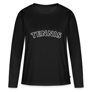 Tennis Geschenkidee - Frauen Premium Bio Langarmshirt - Schwarz - Vorne - Julia (174cm)