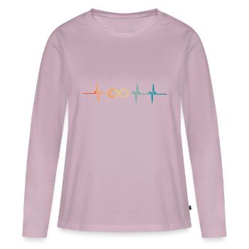 Unendlicher Herzschlag - Frauen Premium Bio Langarmshirt - Altrosa - Vorne - Julia (174cm)