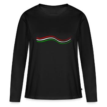 Rouge Blanc Vert - T-shirt manches longues Premium bio Femme - noir - Devant - Julia (174cm)