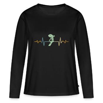 Nageur nageur cadeau - T-shirt manches longues Premium bio Femme - noir - Devant - Julia (174cm)