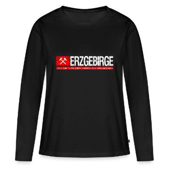 Erzgebirge Wu de walder haamlich rauschen - T-shirt manches longues Premium bio Femme - noir - Devant - Julia (174cm)