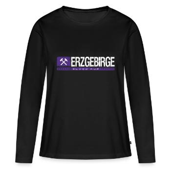 Glück auf Erzgebirge - Frauen Premium Bio Langarmshirt - Schwarz - Vorne - Julia (174cm)