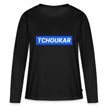 Tchoukar Grenoble Homme - T-shirt manches longues Premium bio Femme - noir - Devant - Julia (174cm)