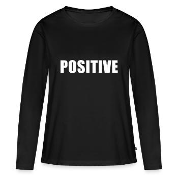POSITIF - T-shirt manches longues Premium bio Femme - noir - Devant - Julia (174cm)