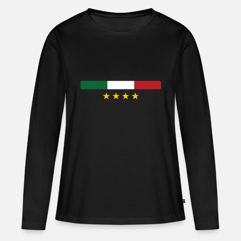 Italia - Maglia a maniche lunghe ecologica premium da donna - nero