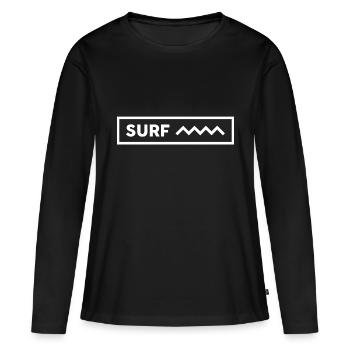 Planche de surf Surfer Sports nautiques - T-shirt manches longues Premium bio Femme - noir - Devant - Julia (174cm)