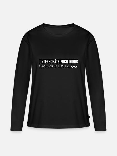 lustiger Spruch - Frauen Premium Bio Langarmshirt - Schwarz