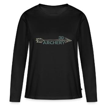 3D Archery Bogenschütze Bogensport Recurve - Frauen Premium Bio Langarmshirt - Schwarz - Vorne - Julia (174cm)