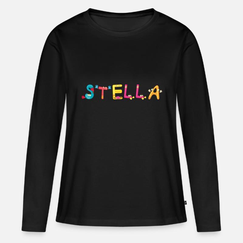 Stella - Frauen Premium Bio Langarmshirt - Schwarz