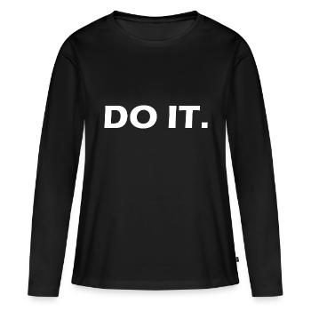 Fais-le. - T-shirt manches longues Premium bio Femme - noir - Devant - Julia (174cm)