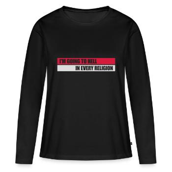 Aller en enfer - T-shirt manches longues Premium bio Femme - noir - Devant - Julia (174cm)