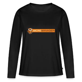 Micro Manager - Women's Premium Organic Long Sleeve Shirt - black - Front - Julia (174cm)