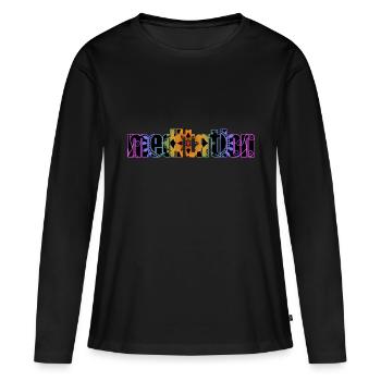 Méditation - T-shirt manches longues Premium bio Femme - noir - Devant - Julia (174cm)