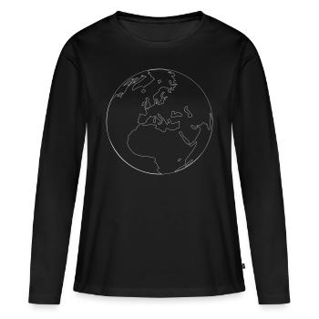 Erde - Frauen Premium Bio Langarmshirt - Schwarz - Vorne - Julia (174cm)