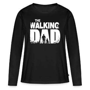 Marche papa - T-shirt manches longues Premium bio Femme - noir - Devant - Julia (174cm)