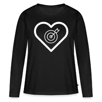 Coeur Fléchettes Fléchettes Fléchettes Fléchettes Fléchettes Fléchettes Fléchettes - T-shirt manches longues Premium bio Femme - noir - Devant - Julia (174cm)
