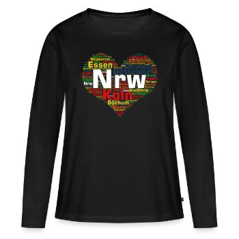 NRW Love - Frauen Premium Bio Langarmshirt - Schwarz - Vorne - Julia (174cm)