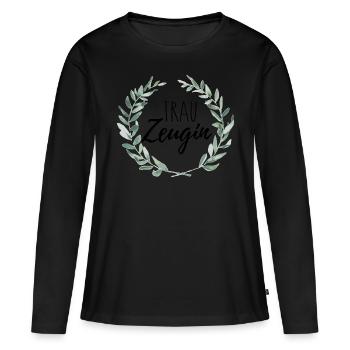 Trauzeugin - Frauen Premium Bio Langarmshirt - Schwarz - Vorne - Julia (174cm)