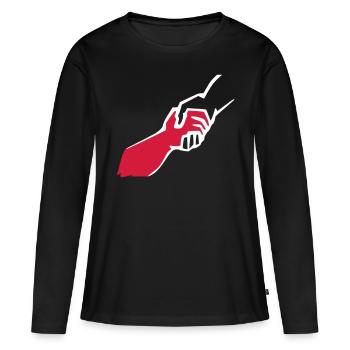 solidarity3 - Frauen Premium Bio Langarmshirt - Schwarz - Vorne - Julia (174cm)