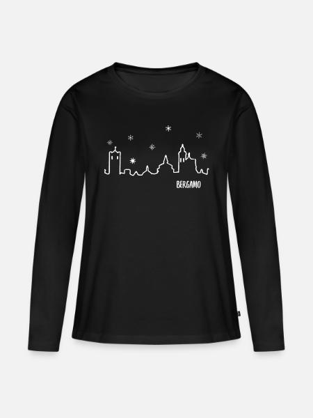 Bergamo Sterne - Frauen Premium Bio Langarmshirt - Schwarz