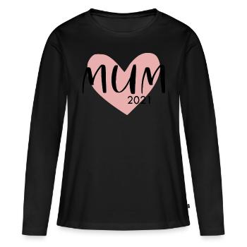 Mum 2021 - Frauen Premium Bio Langarmshirt - Schwarz - Vorne - Julia (174cm)