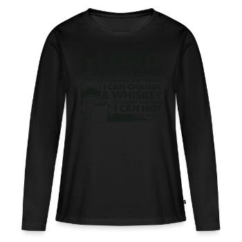 Drôle de cadeau de whiskey malt pour whiskey buveur - T-shirt manches longues Premium bio Femme - noir - Devant - Julia (174cm)