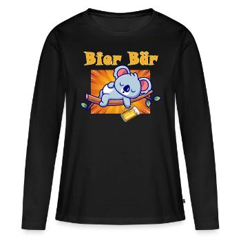 bier bär trinkt für alle trinkspruch alkohol hefe - Frauen Premium Bio Langarmshirt - Schwarz - Vorne - Julia (174cm)