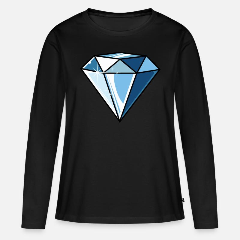 Diamant - Frauen Premium Bio Langarmshirt - Schwarz