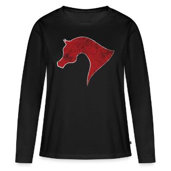 arabic horse - Women's Premium Organic Long Sleeve Shirt - black - Front - Julia (174cm)