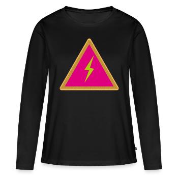 Hochspannung - Frauen Premium Bio Langarmshirt - Schwarz - Vorne - Julia (174cm)
