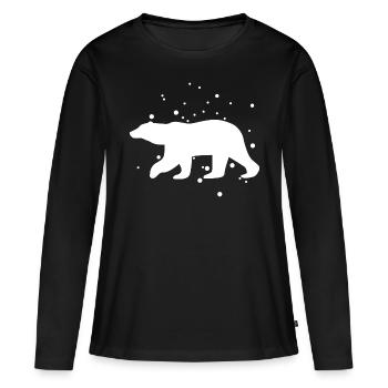 Eisbär im Schnee - Frauen Premium Bio Langarmshirt - Schwarz - Vorne - Julia (174cm)
